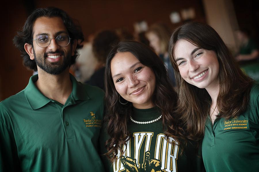 Three Baylor students smiling