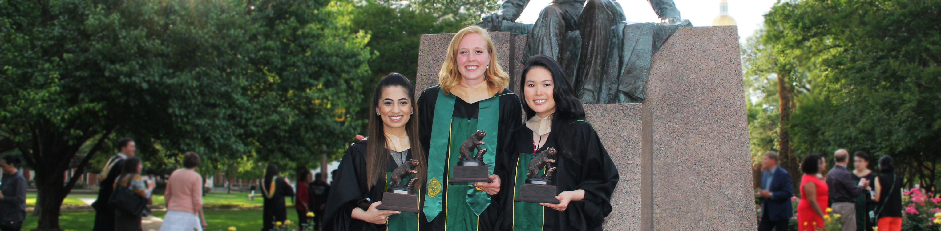 Photo of three female Baylor early-career MBA grads