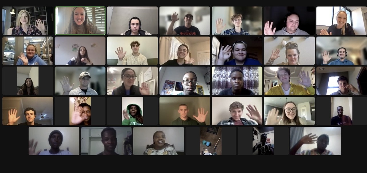 Baylor Management students on a Teams call