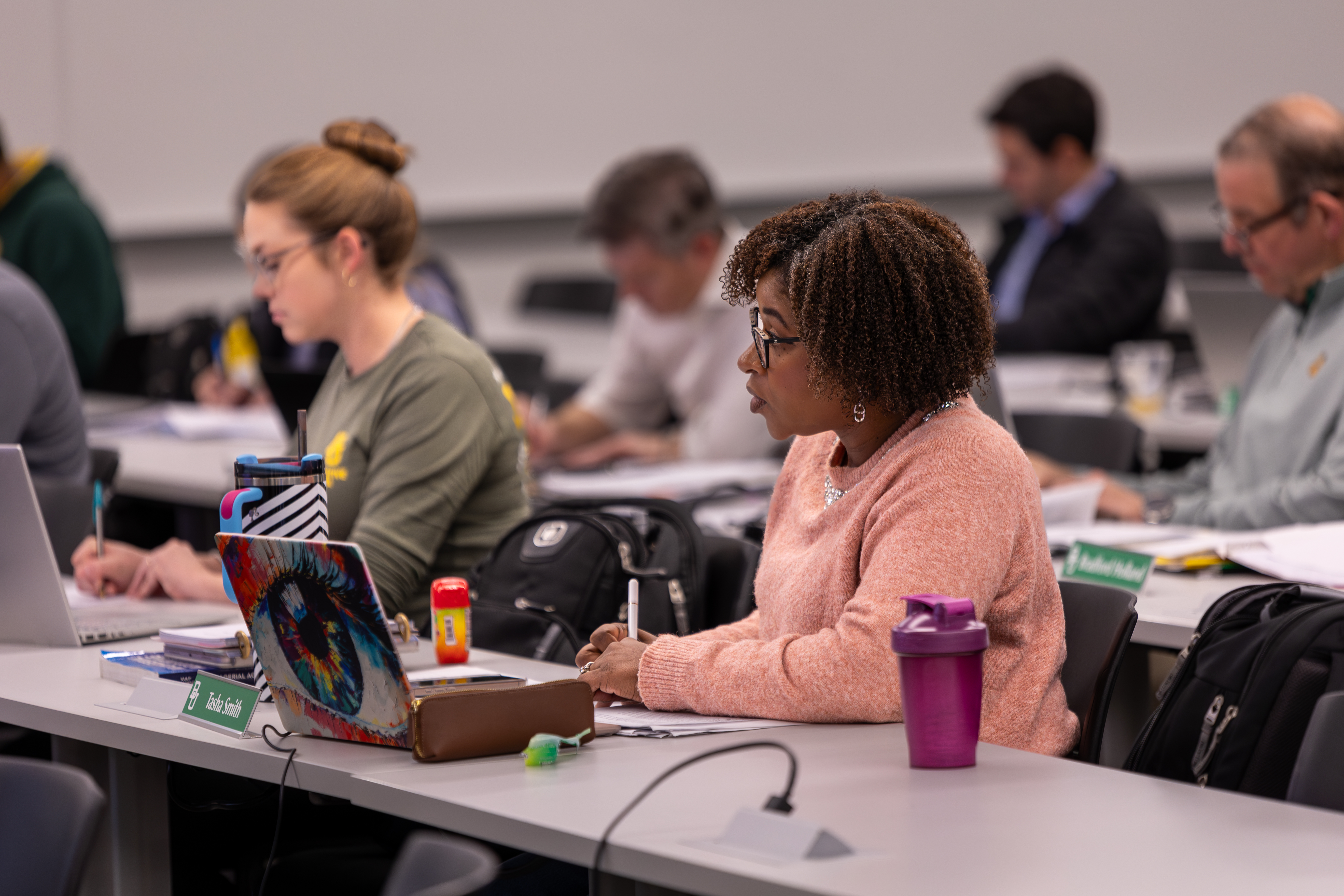 MBA students studying in a classroom