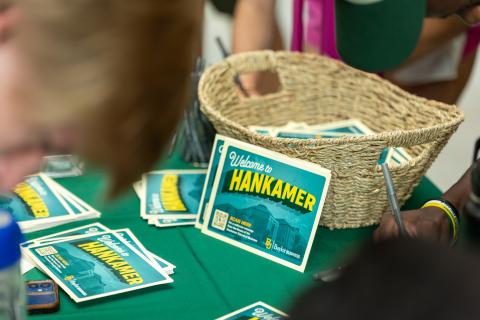 Welcome to Hankamer event with postcards
