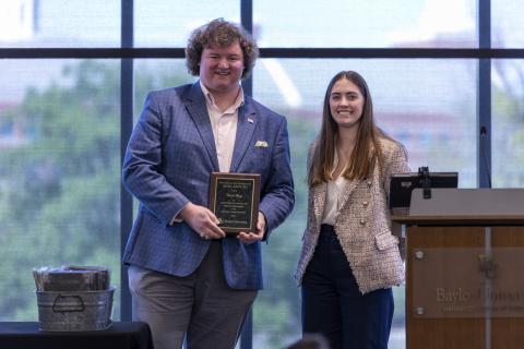 Daniel Crisp with award