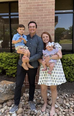 Zeke Morgan with his wife and children