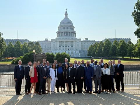 Robbins students on Washington DC residency standing outside of the capitol