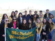 McBride - Barcelona students with flag