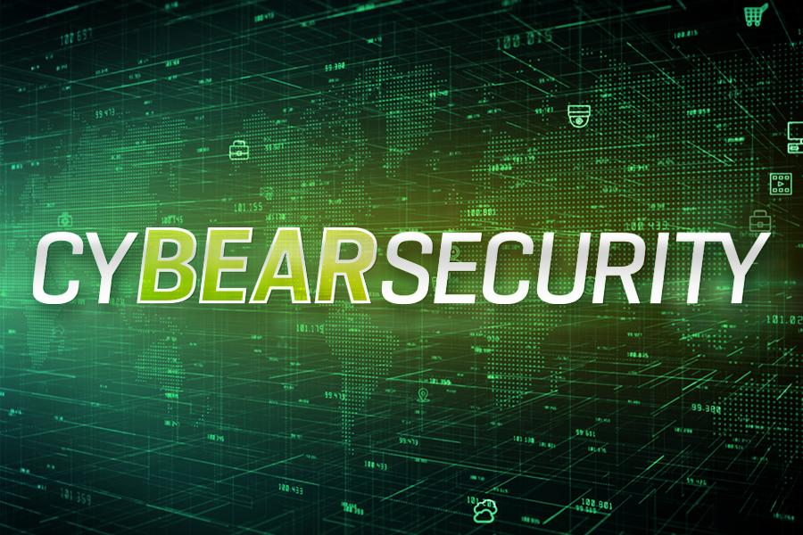 Code base green background with text in the center that says, "Cy Bear Security"