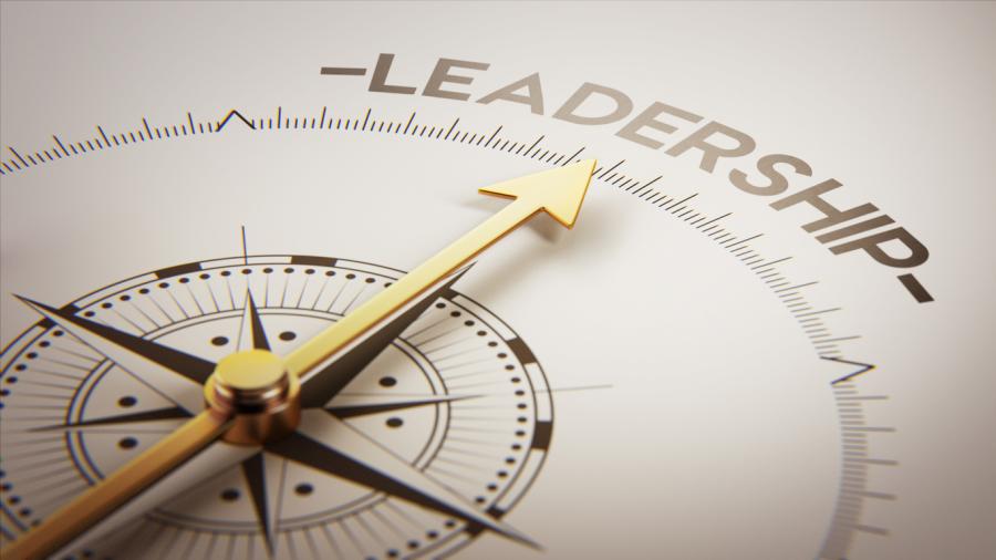 Compass pointing towards "Leadership"