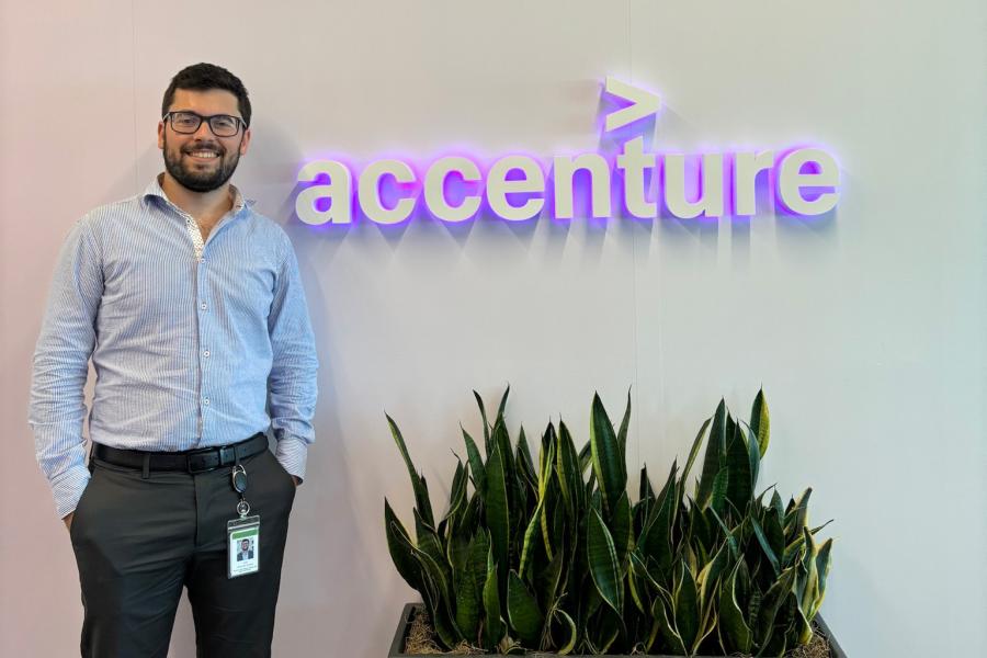 Student posing at recent internship