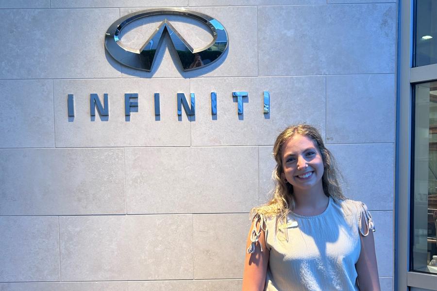 Student posing at recent internship