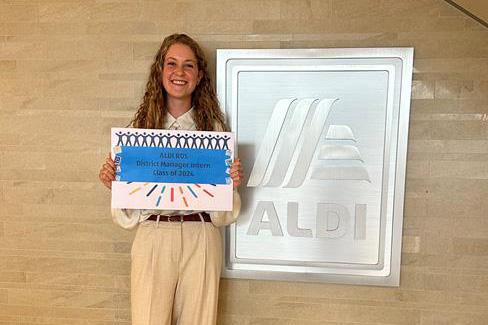 Student posing at recent internship