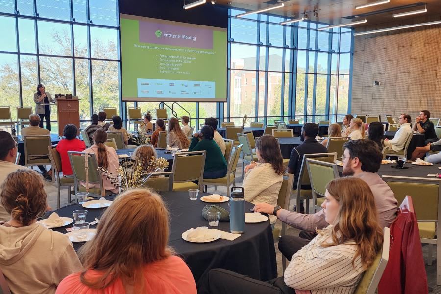 Management students attend talk by industry leader